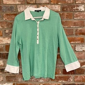 Lauren large green striped shirt